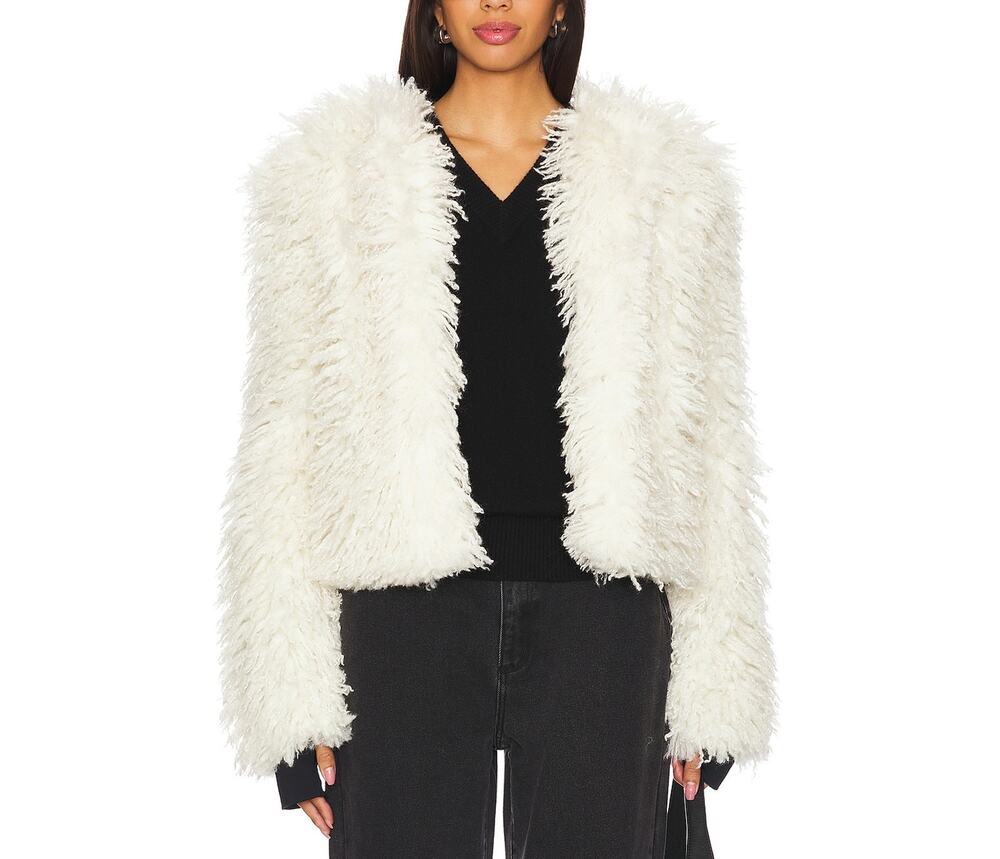 Sam Shaggy White Kiki Jacket Size S